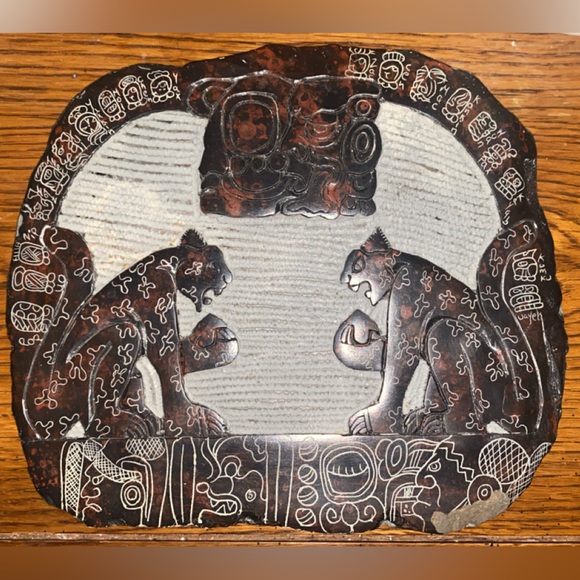 Hand carved Slate Mayan Calendar - Picture 1 of 5